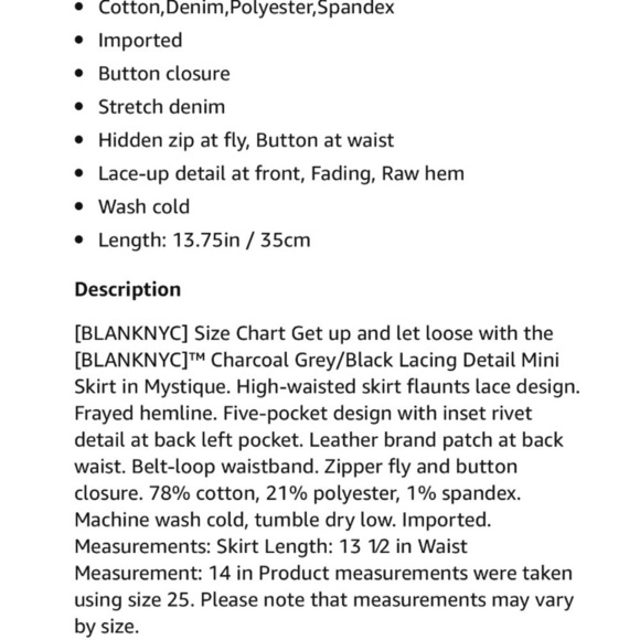 Blank NYC Black Denim Jeans Skirt M - Picture 5 of 6